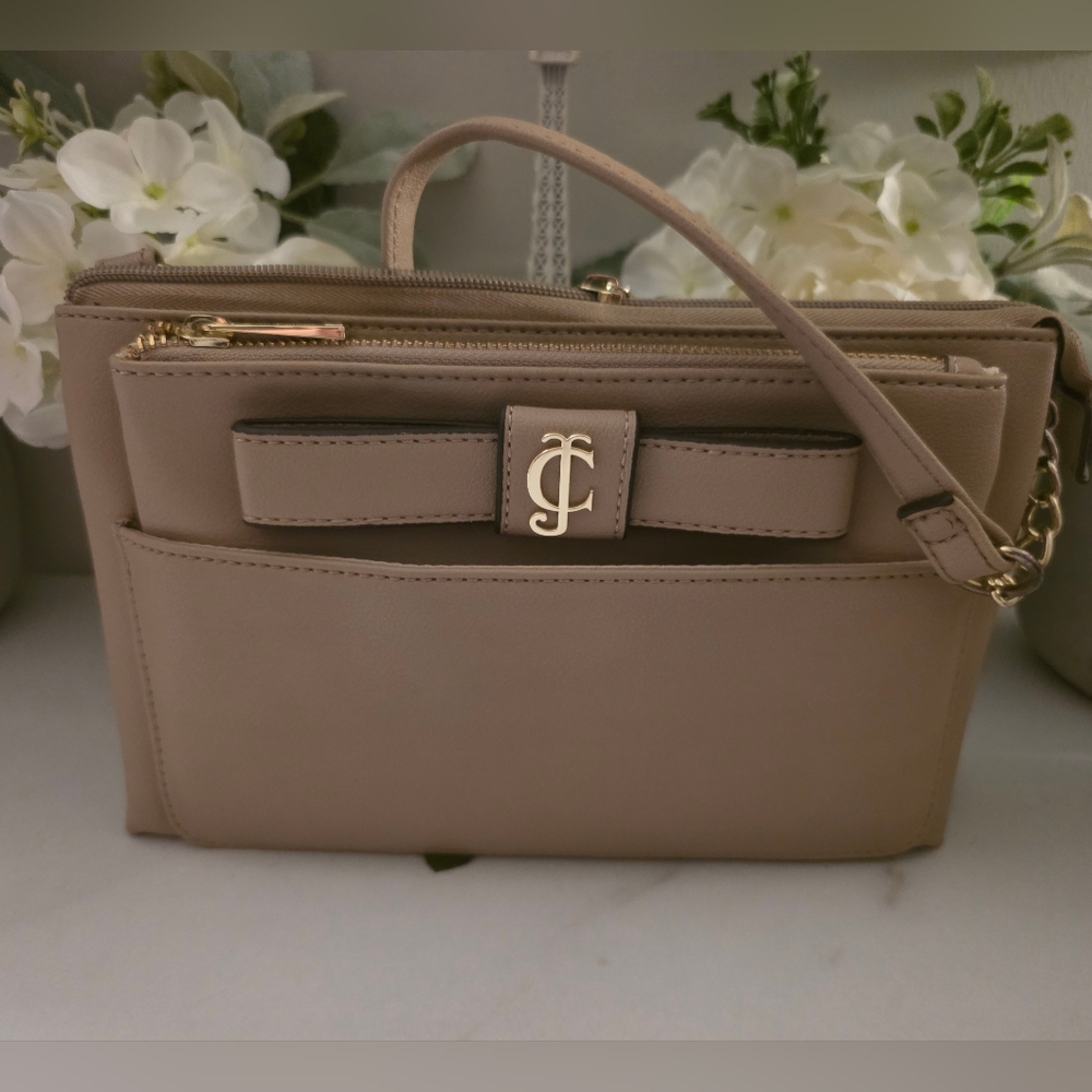 Juicy Couture Taupe Crossbody Bag with Bow Detail